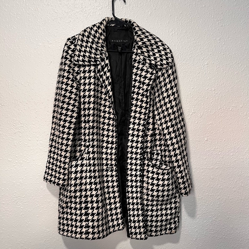 Attention Houndstooth wool coat